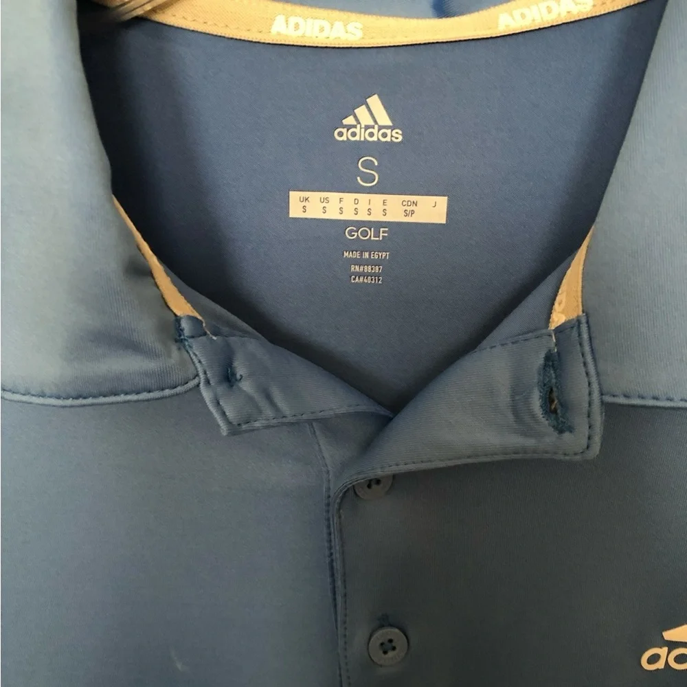 ADIDAS Golf Mens Performance Short Sleeve Polo Shirt  Blue‎ Sz Small
